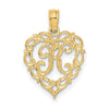 Heart Script Initial Charms