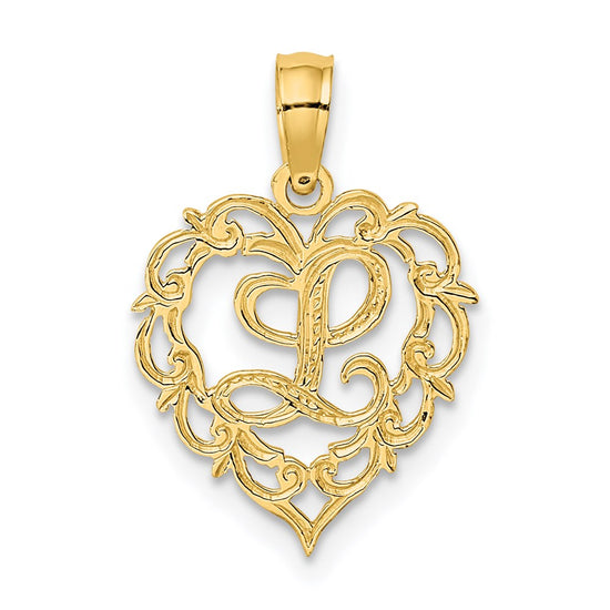 Heart Script Initial Charms