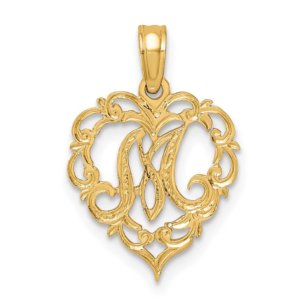 Heart Script Initial Charms