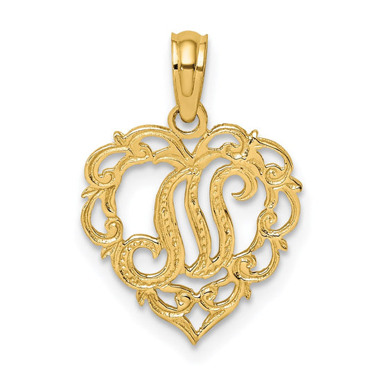 Heart Script Initial Charms