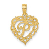 Heart Script Initial Charms
