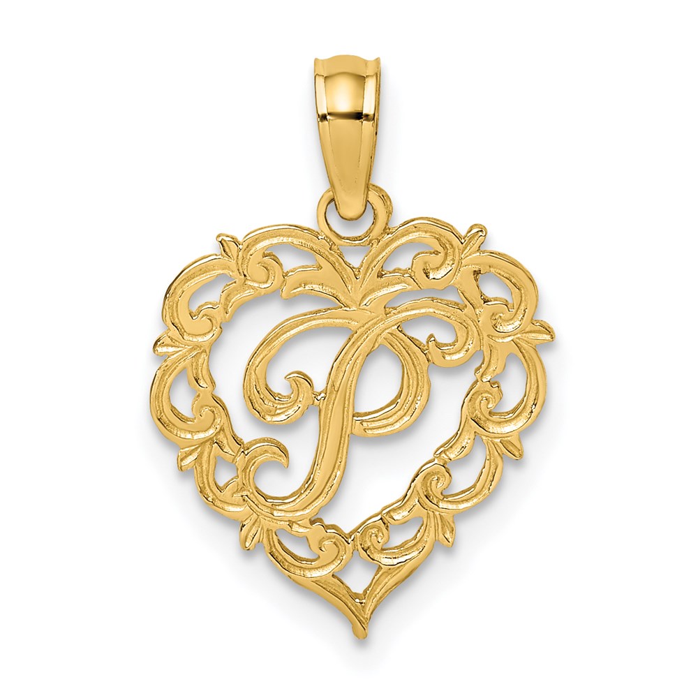 Heart Script Initial Charms