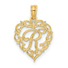 Heart Script Initial Charms