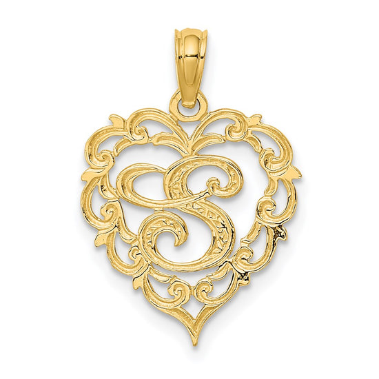 Heart Script Initial Charms