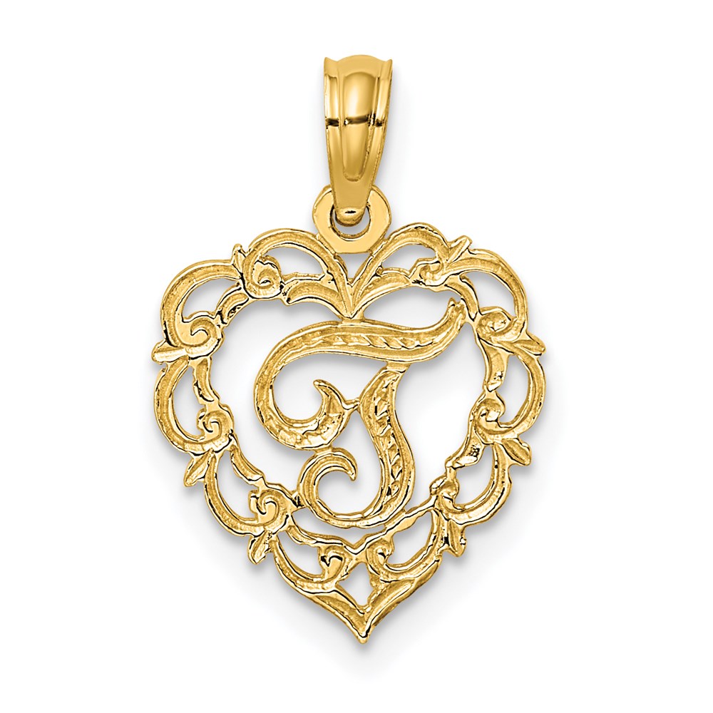 Heart Script Initial Charms