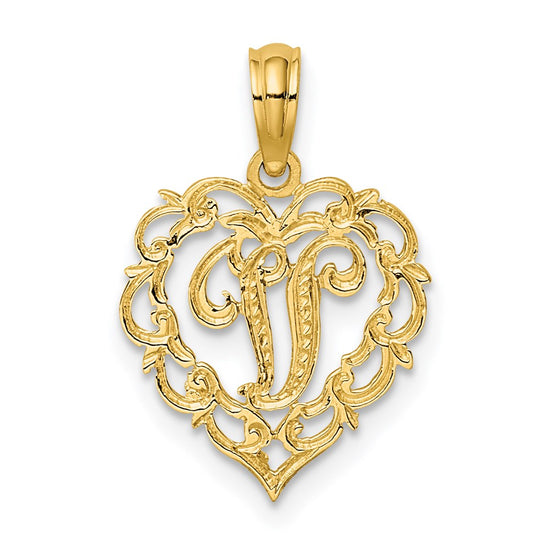 Heart Script Initial Charms