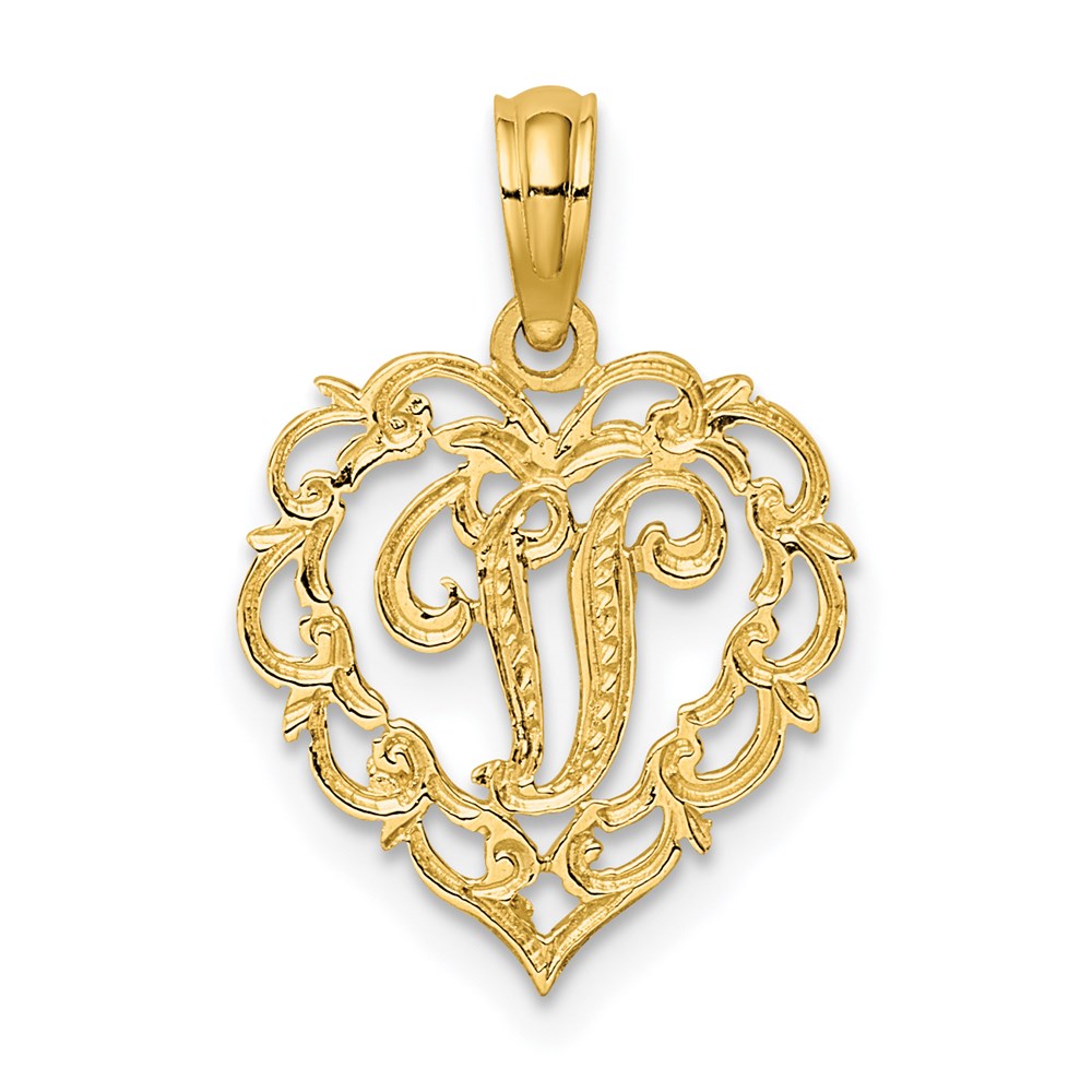 Heart Script Initial Charms