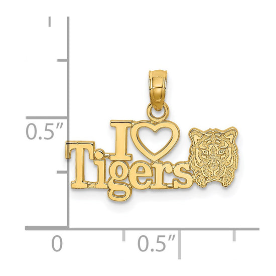 14K I HEART TIGERS with Tiger Head Charm