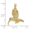 Gold Polished Hummingbird Pendants