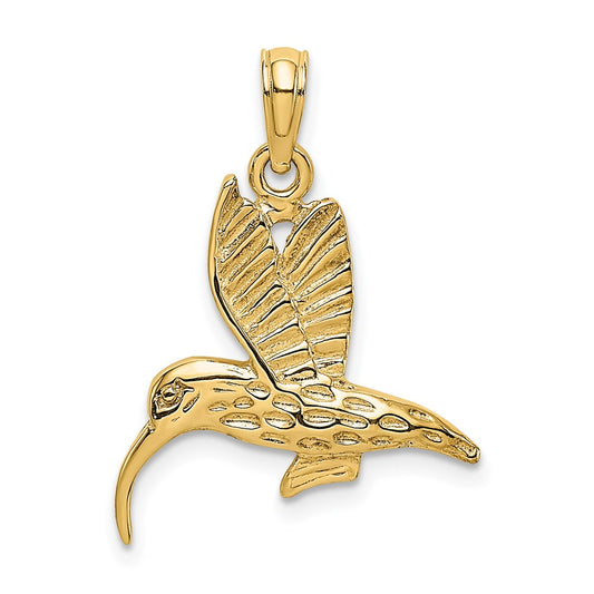 Gold Polished Hummingbird Pendants