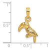 14K 3-D Textured/Polished Toucan Bird Charm