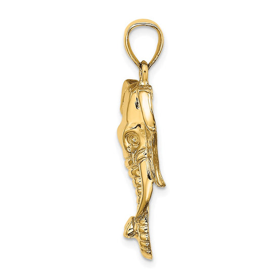 14K 2-D Elephant Head with Twisted Trunk Charm
