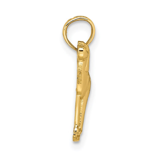 14K Polished Greyhound Dog Charm