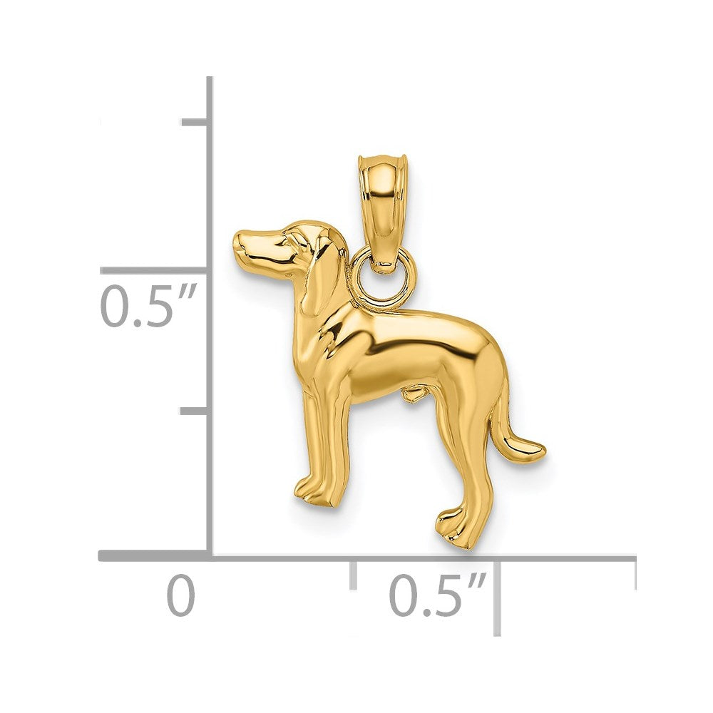 14K Polished Greyhound Dog Charm