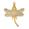 14K Dragonfly with Beaded Filigree Wings Charm
