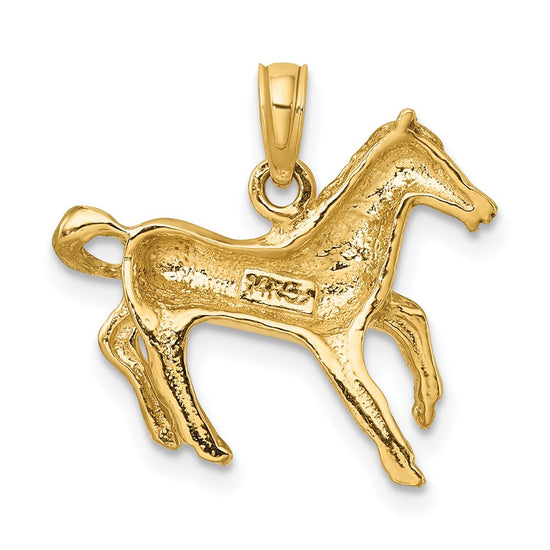 Gold Polished Horse Pendants