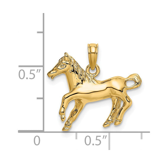 Gold Polished Horse Pendants
