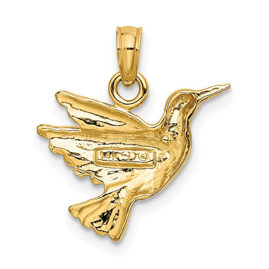 Gold Polished Hummingbird Pendants