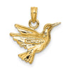 Gold Polished Hummingbird Pendants