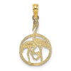 14K Flamingos In Circle Charm