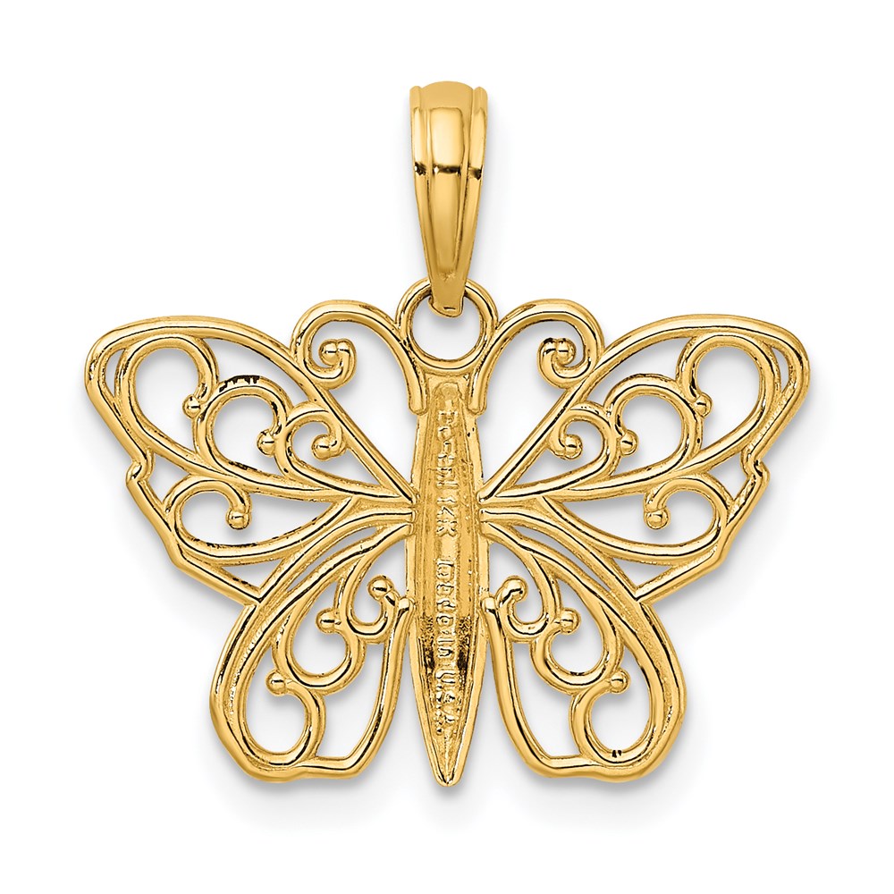 Gold Polished Butterfly PendantsK