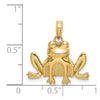 14K Textured Sitting Frog Charm