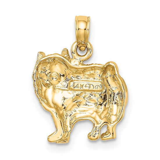 14K Polished Pomeranian Dog Charm