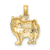 14K Polished Pomeranian Dog Charm