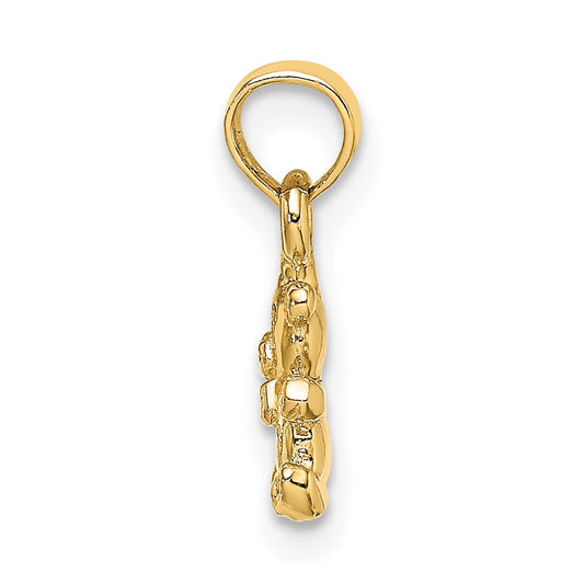 14K 3-D Mini Teddy Bear Charm