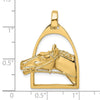 14K Polished Horse Head in Stirrup Charm