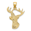 14K 2-D Deer Head 8-Point Buck Profile Charm