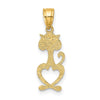 14K Cut-Out Textured Cat Charm
