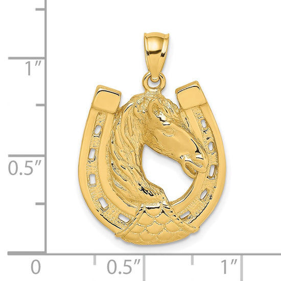 Gold Polished Horse Pendants