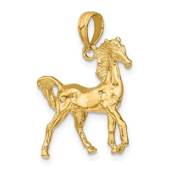 Gold Polished Horse Pendants