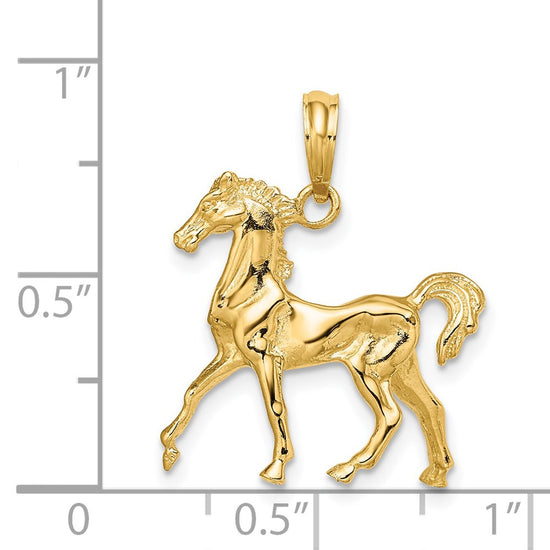 Gold Polished Horse Pendants