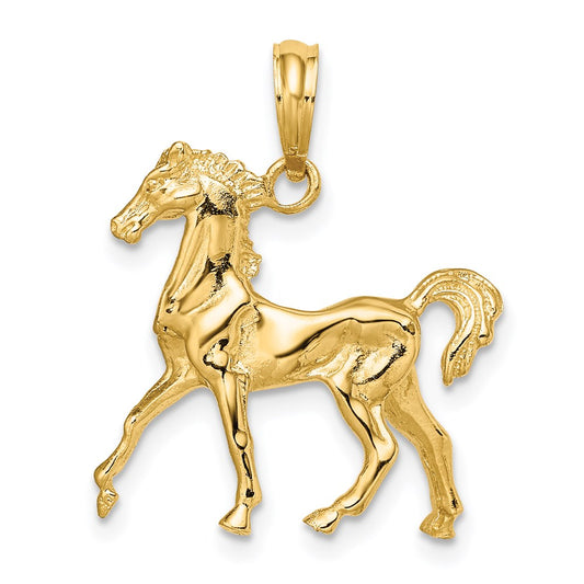 Gold Polished Horse Pendants