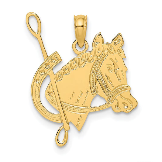 Gold Polished Horse Pendants