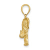 14K 2-D Elephant with Raised Trunk Charm
