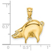 14K Polished Pig Charm