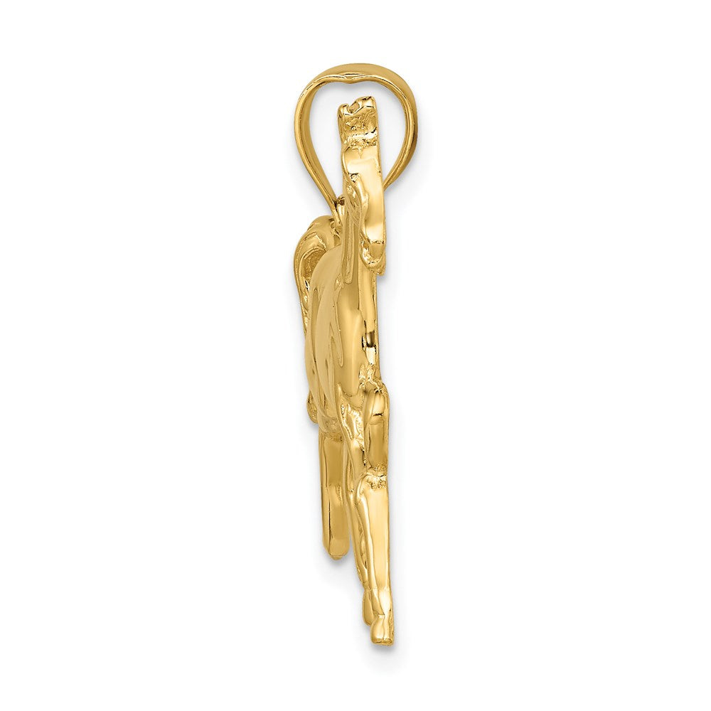 14K Polished Trotting Horse Charm