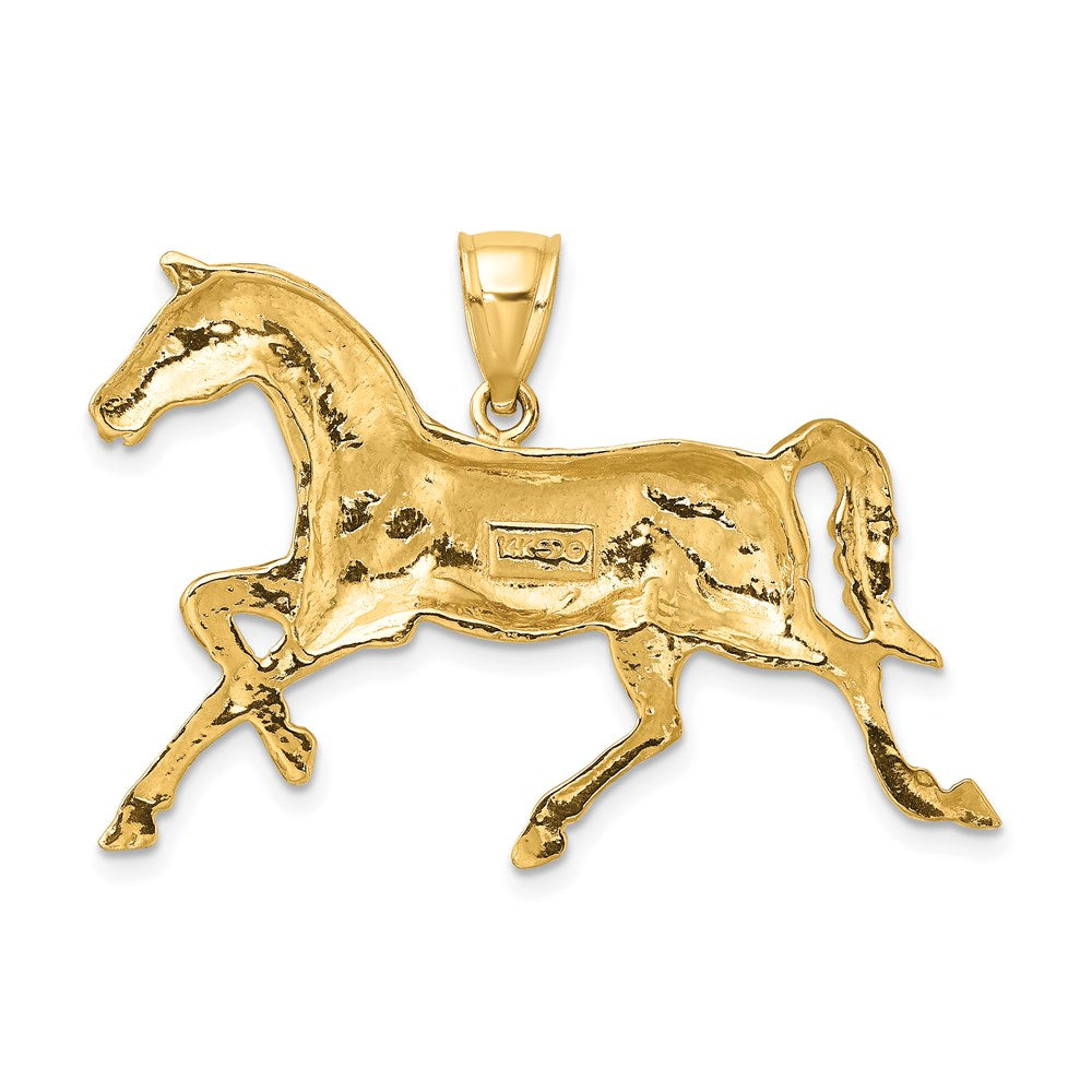14K Polished Trotting Horse Charm