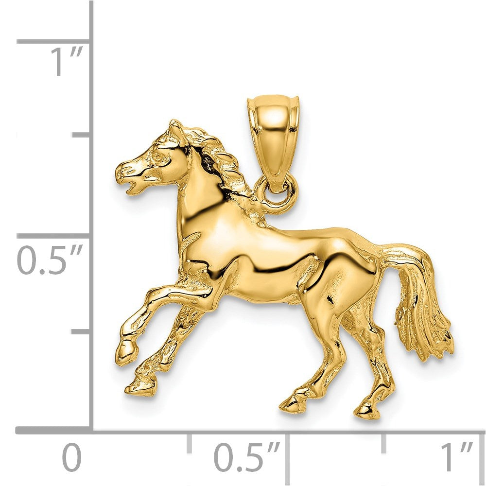 Gold Polished Horse Pendants