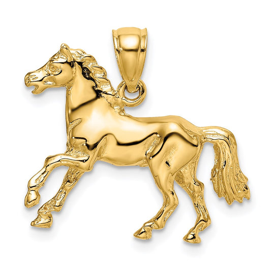 Gold Polished Horse Pendants
