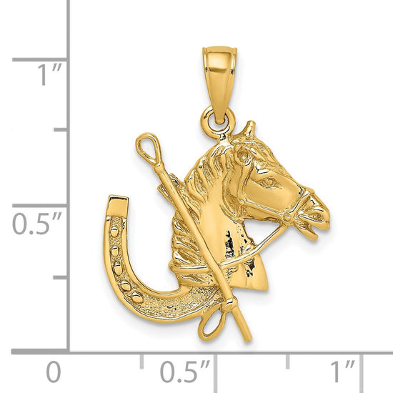 Gold Polished Horse Pendants
