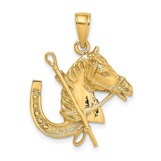 Gold Polished Horse Pendants