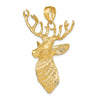 14K 3-D Textured Deer Head 12-Point Buck Charm
