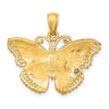 14K Textured Butterfly Pendant