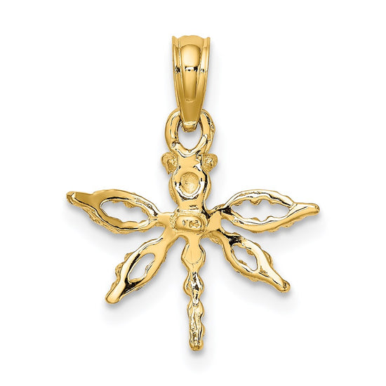 Gold Polished Dragonfly Pendants