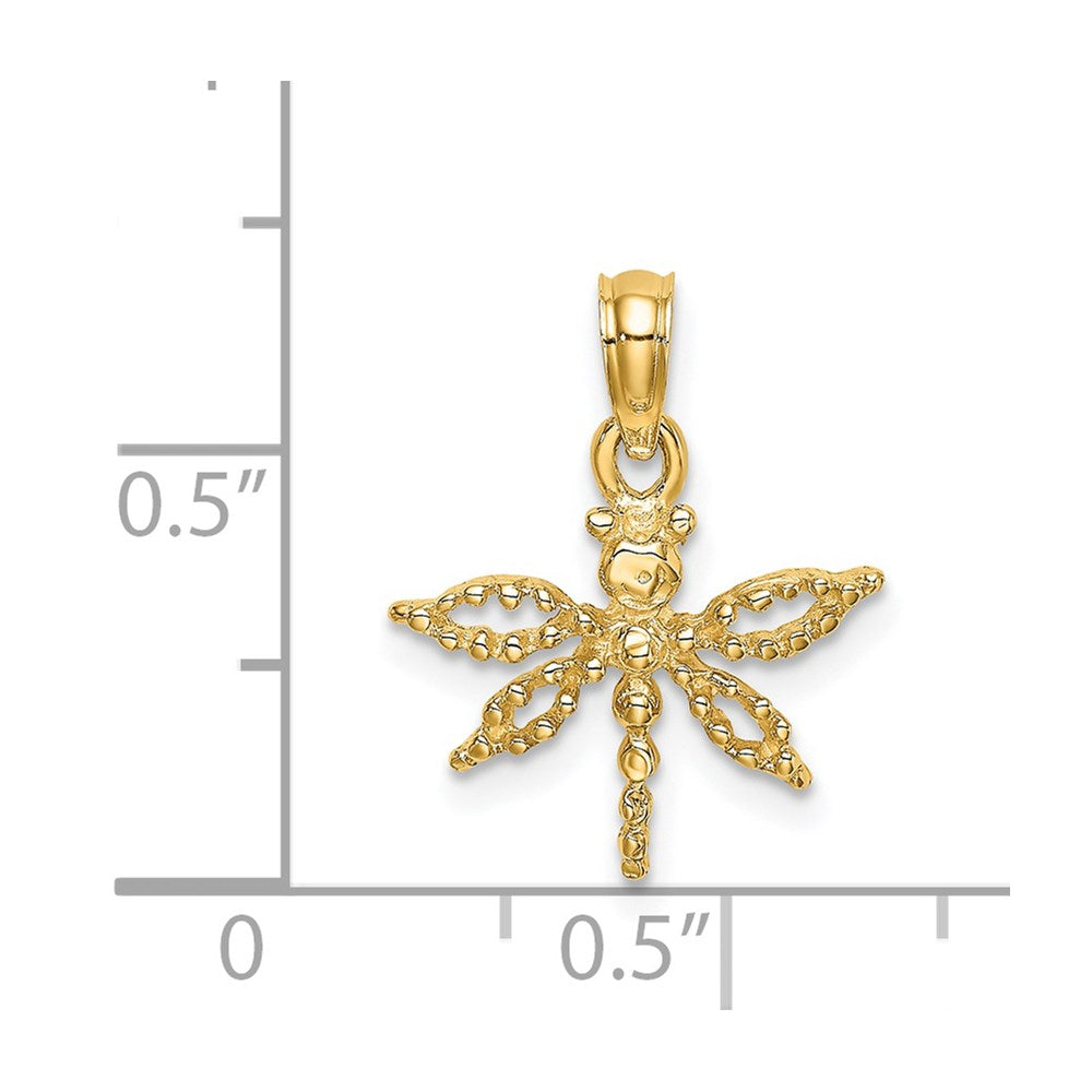 14K 2-D Mini Dragonfly with Cut-out Wings Charm