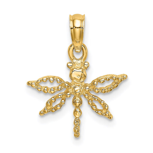 Gold Polished Dragonfly Pendants